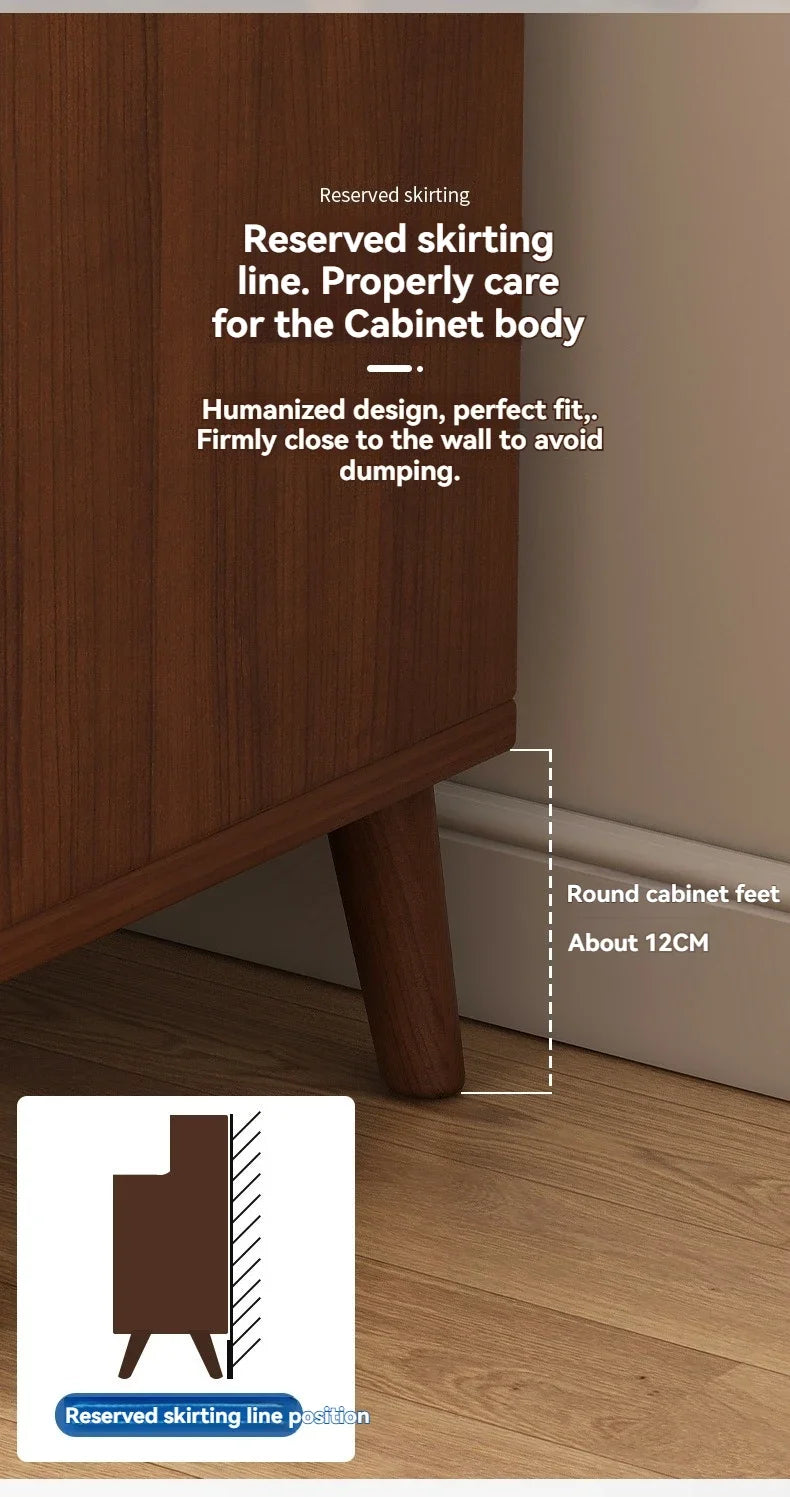 Bedside cabinet, household small bedroom storage, narrow cabinet, mini storage shelf, solid wood color, multi-purpose storage