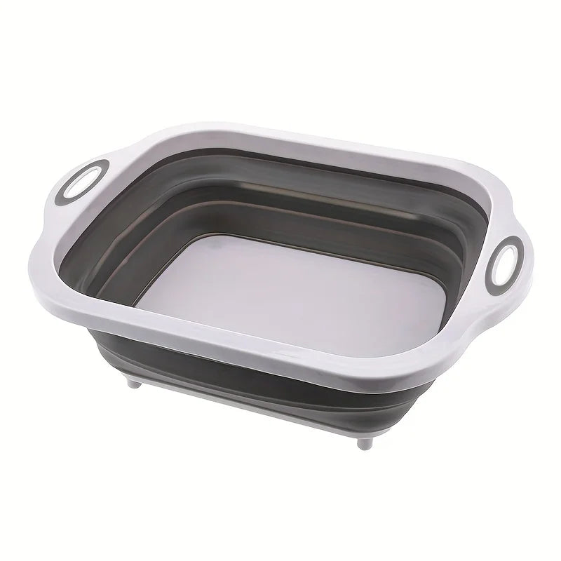1pc Portable space saving basin with built-in sink and storage function - perfect for outdoor camping, travel, and home use