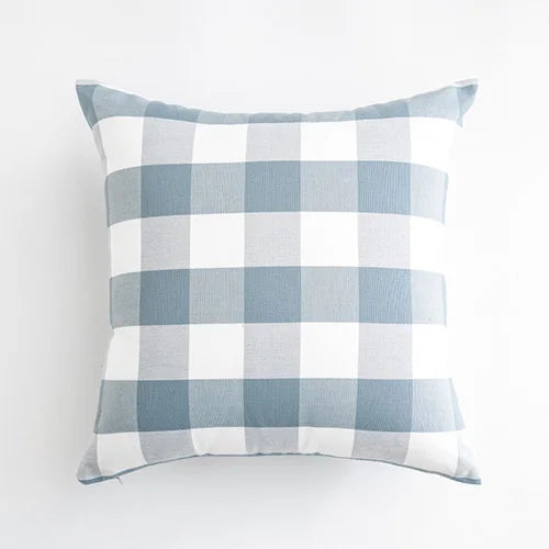 LEEJOOM Light Blue Baby Blue Pillow Covers Plaid Home Decorative Sofa Cushion Cover 30x50cm/45x45cm 1PC