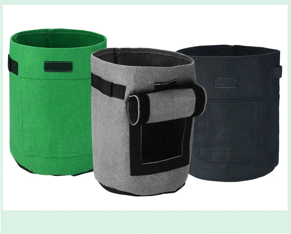 3 Size Felt plant grow bags nonwoven fabric garden potato pot greenhouse vegetable growing bags moisturizing vertical tools