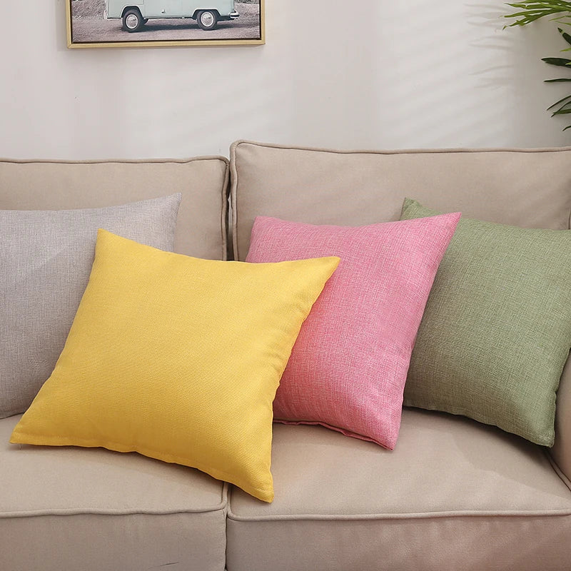 Solid thickened square pillow, sofa, living room pillow cover (Without Core)