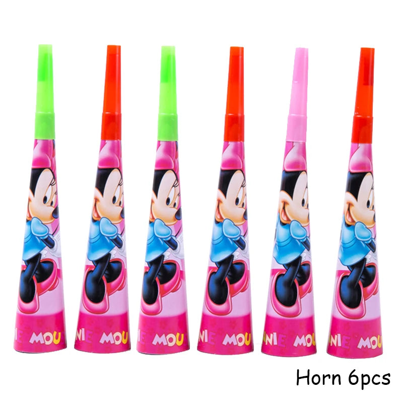 Disney Minnie Mouse Theme Birthday Party Shower Paper Disposable Tableware for girl favor DIY balloon Paper Cup Cake Plate Decor