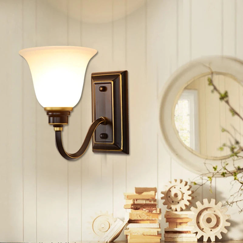 American Country Simple Living Room Corridor Aisle Bedroom Bedside Single Wall Lamp