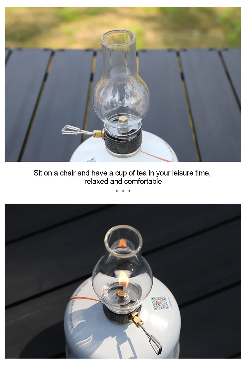 Portable Camping Gas Candle Lamp Light Compact Butane Gas Light Outdoor Use for Camping Fishing Picnic Night Light Gas Lamp