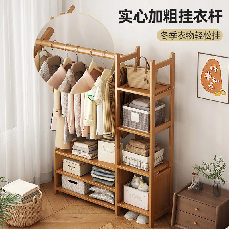 Coat rack floor bedroom hanger household multifunctional storage rack room simple modern bedroom storage cabinet