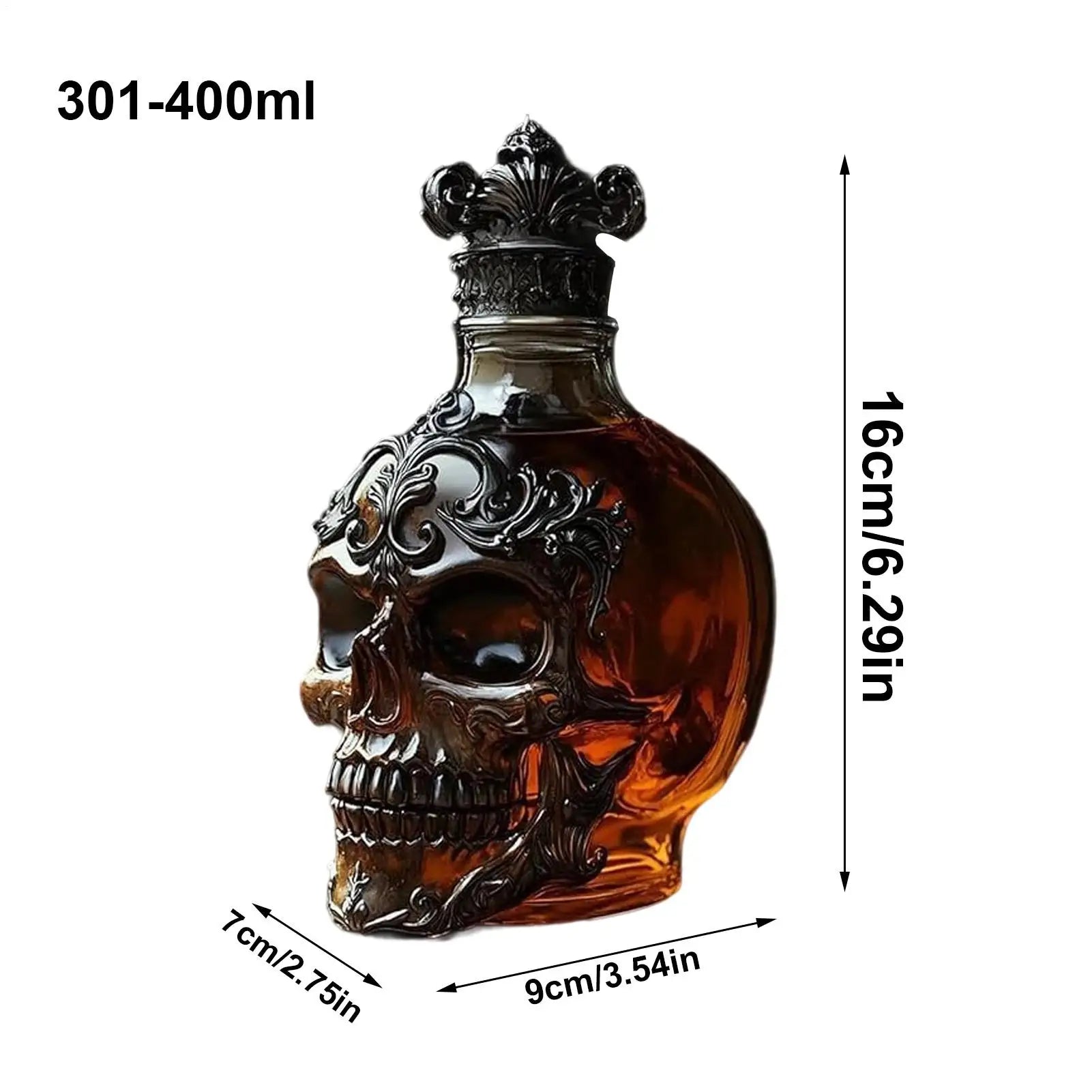 Skull glass whiskey decanator	Creative Skull Glass Wine Bottle  Gothic Glass Bottle decants home brewing & wine making barware