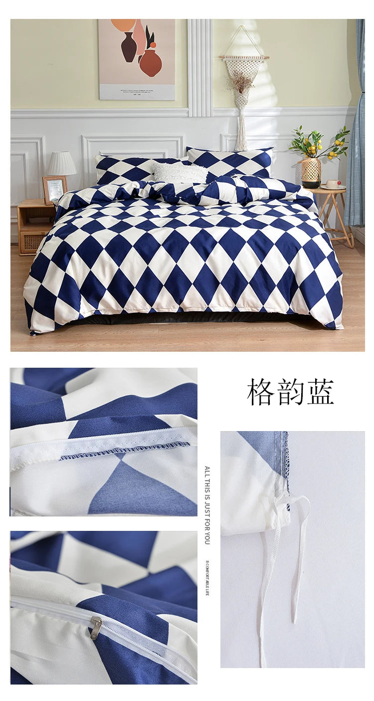 Black and White Bedding Set for Double Bed sabanas cama matrimonial Queen/King Comforter Sets Single Duvet Cover with Pillowcase