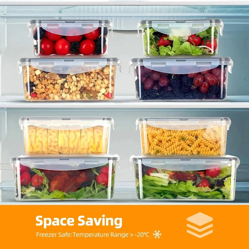 50 Food Storage Containers with Lids, Meal Prep Plastic Containers Pantry and Kitchen Organization (24 Containers + 24 Lids)