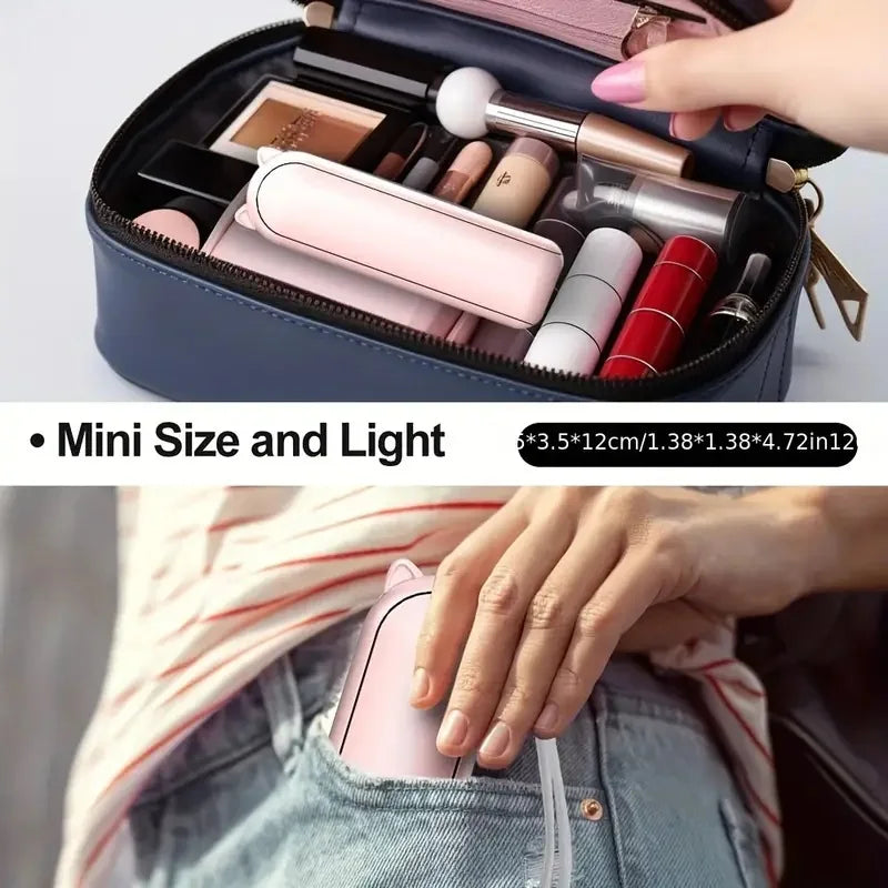 Portable Mini Fan, USB Rechargeable, 3-speed Adjustable, Foldable Handheld