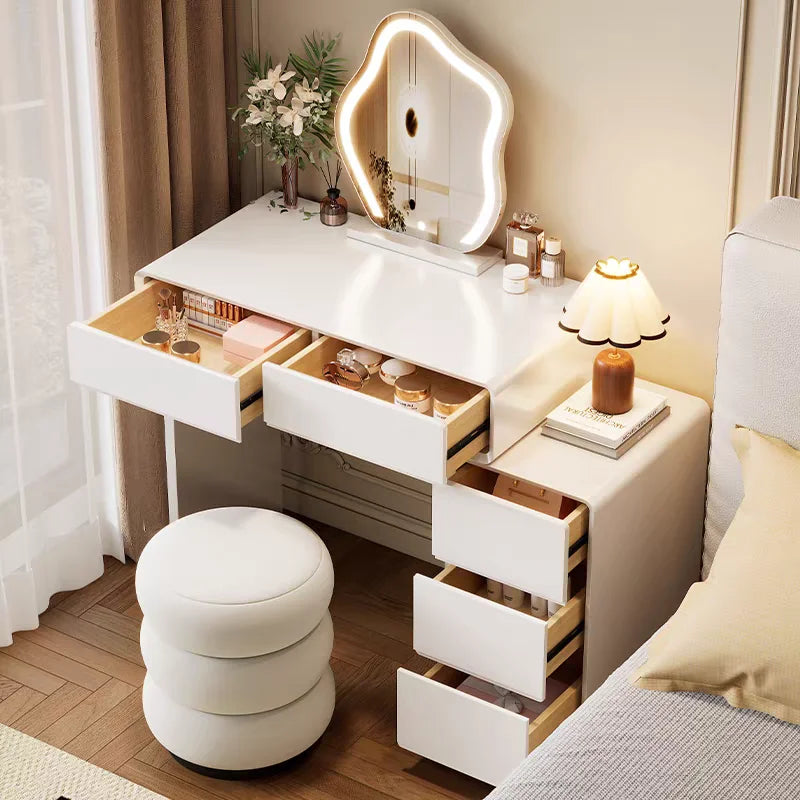 Bedroom Women Dressing Table Luxury Wood Storage Mirror Hairstyle Dressing Table Home White Muebles De Dormitorio Furniture
