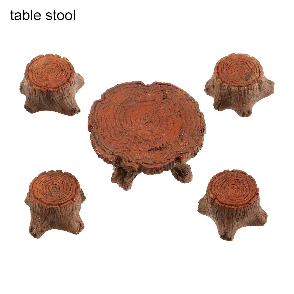 DIY Succulents Bonsai Fairy Garden Decor Miniature Stools Table Micro Landscapes Park Chair Figurines Mini Bench