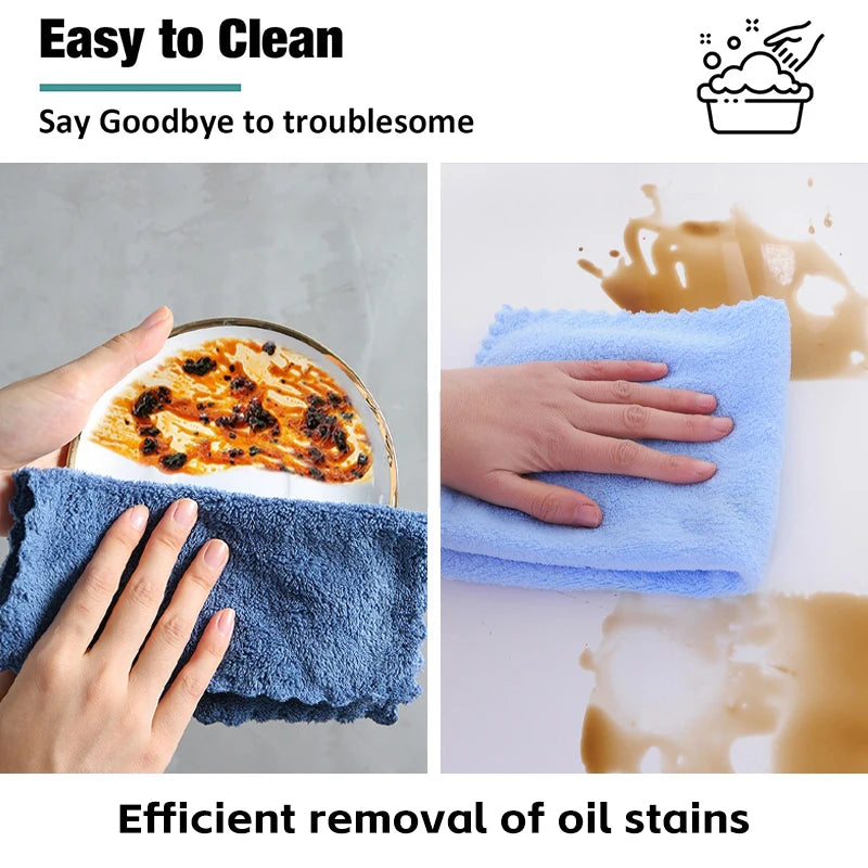 10 Pcs Polyester Washcloths Soft Absorbent Colorful Square Towels Cleaning Supplies Multi-Purpose Small Square Towel