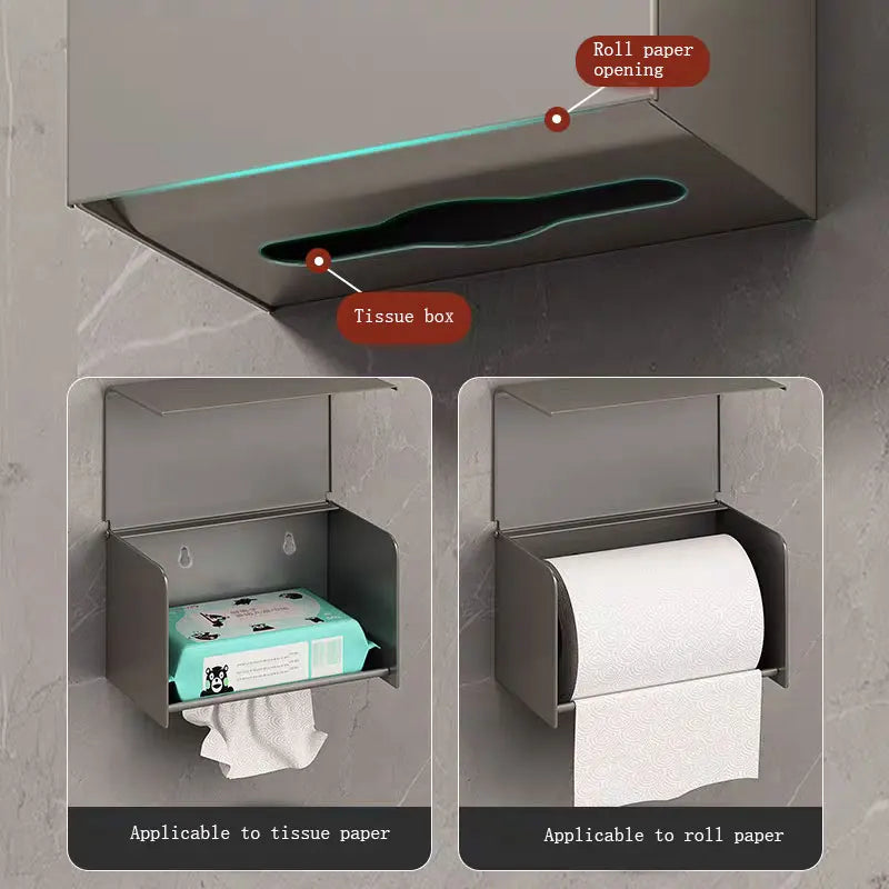 Bathroom Tissue Box Non-perforating Wall-mounted Toilet Tissue Rack Bathroom Waterproof Paper Box Washroom Bathroom Accessories