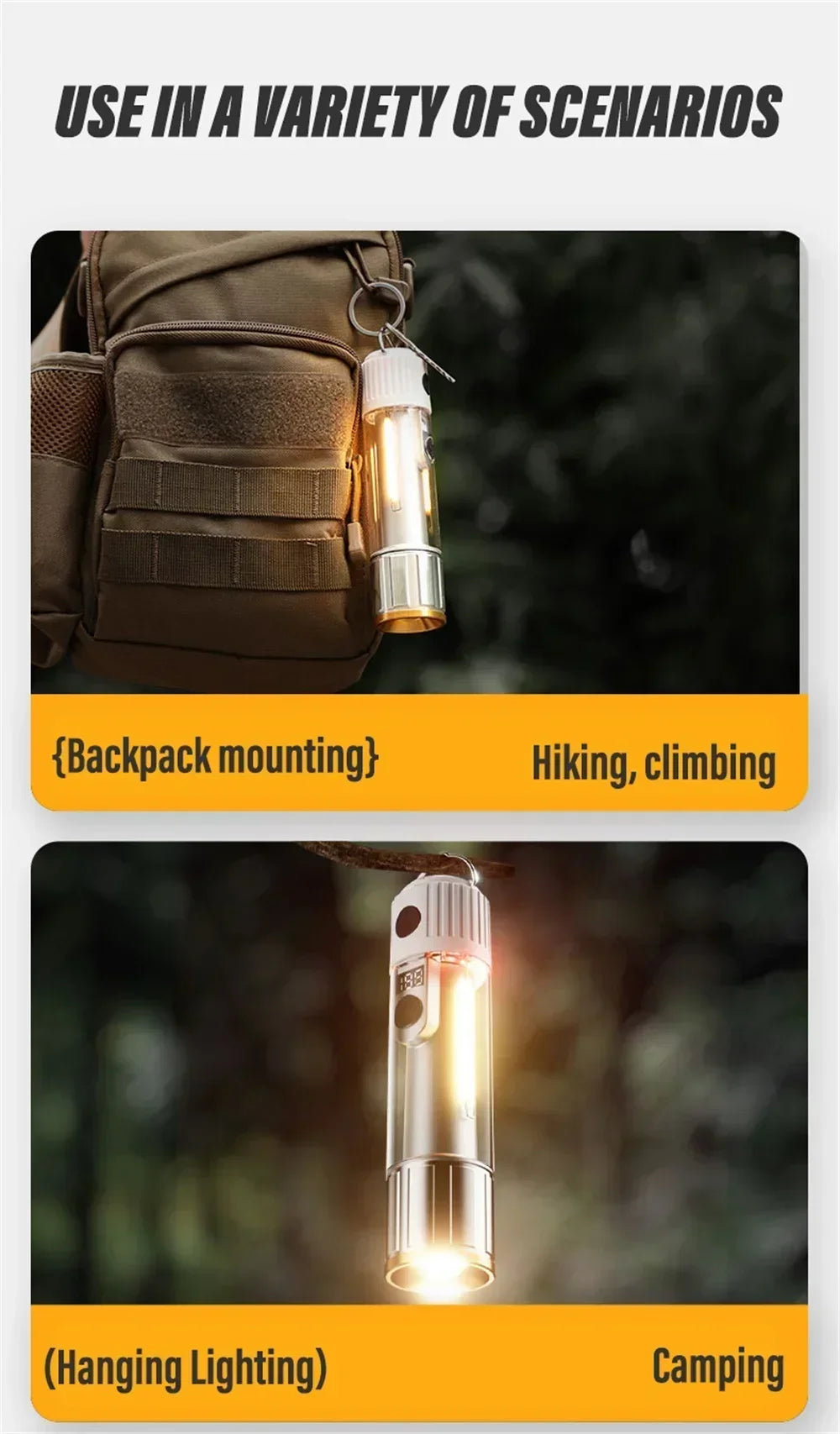 Rechargeable LED Portable Light Super Bright Flashlight Camping Light Work Light