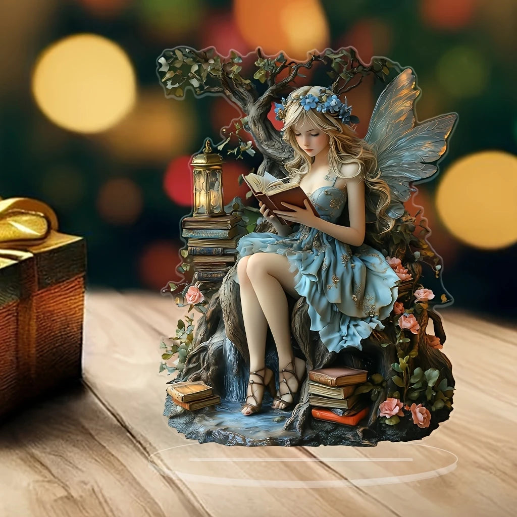 7in Acrylic fairy Tale Angel Elf Can Stand Tabletop Decoration Home Office Club cafe Decoration Friend Birthday Gift Photo Props