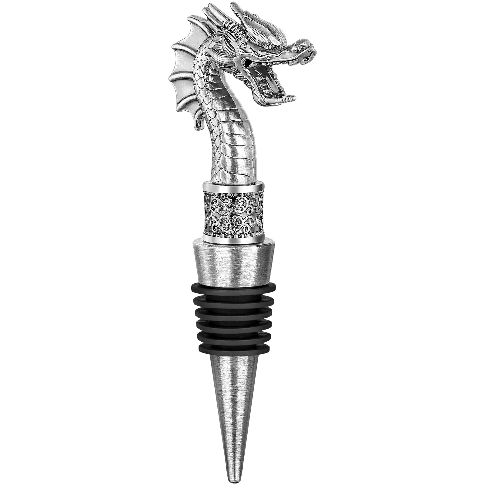 LKKCHER Useful 2-in-1 Dragon Head Wine Stopper and Opener Fashion Home Bar Ornaments Bottle Saver 2024 New Year Gifts for Men
