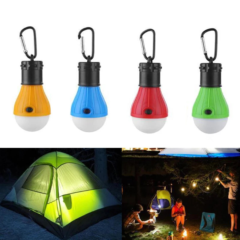 Portable Camping Light Mini LED Bulb Emergency Lamp 3 Lighting Modes Outdoor Night Work Lights Tent Hanging Lamp with Hooks