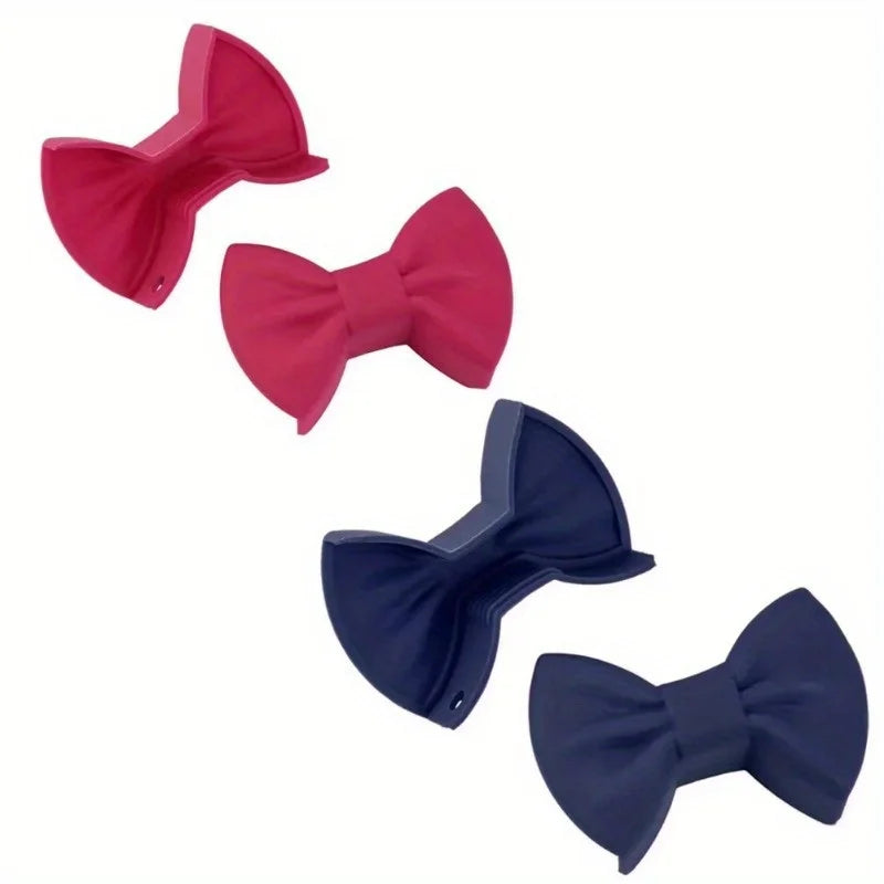 Kitchen Pot Clip Anti Scald Non-slip Handle Cover Creative Cooking Oven Glove Pot Clip Kitchen Gadgets Bow Shape Design Bowknot