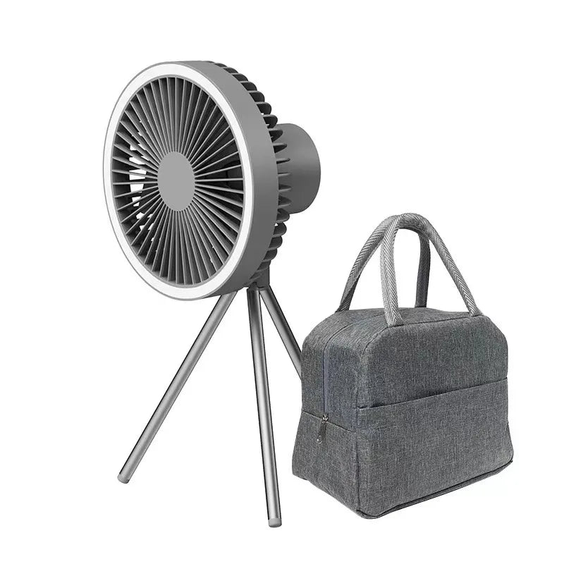 New 10000mAh Camping Fan with Power Bank LED Lighting Rechargeable Desktop Portable Circulator Outdoor Ceiling Electric Fan 2025