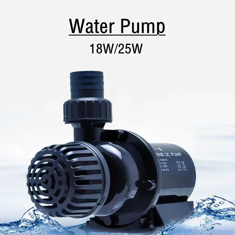 2500L/H 2.5m Aquarium DC Water Circulation Frequency Conversion Water Pump Fish Tank Filter Submersible Fountain Pump 18/25W