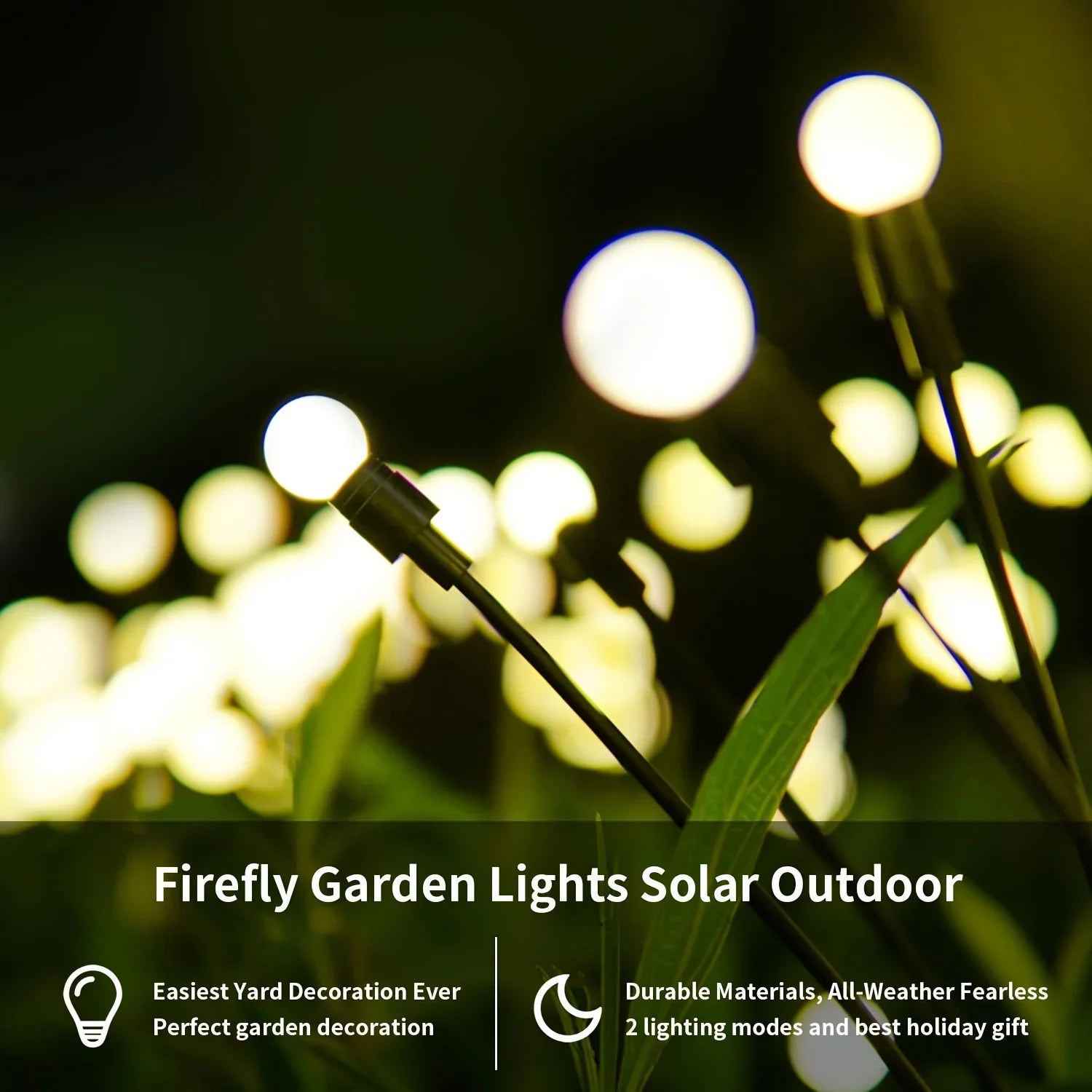 Solar Firefly Lights 6/8/10 LEDs Waterproof Garden Lamp, Firework Landscape Lighting for Christmas, Holiday Outdoor Yard Decor