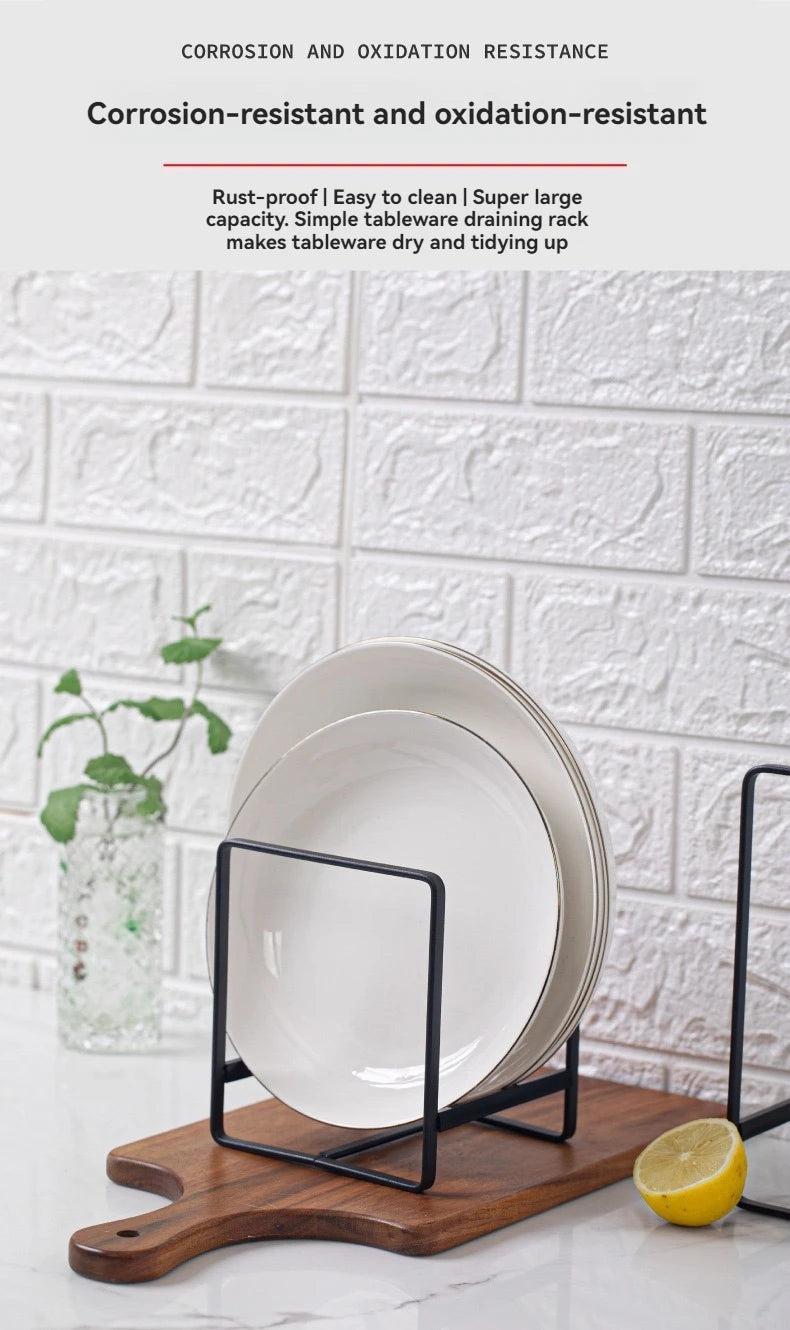 Kitchen Rack Dish Storage Rack Cabinet Dish Rack Dinner Plate Drain Rack Countertop Rack Plate Iron