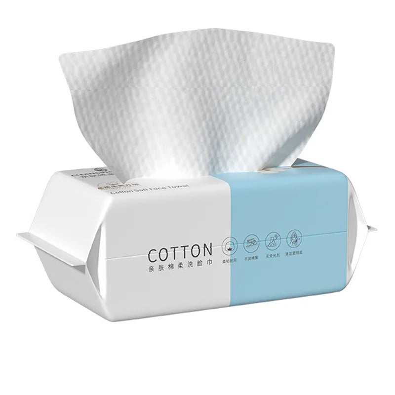 Extra Thick Cotton Disposable Face Towel Travel Cleaning Dry Wet Makeup Remover Pearl Cotton Reusable Cotton Soft Non-woven