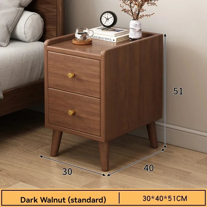 Bedside cabinet, household small bedroom storage, narrow cabinet, mini storage shelf, solid wood color, multi-purpose storage