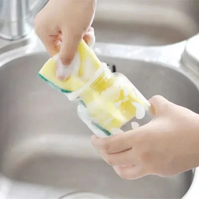 Highly absorbent double-sided sponge magic cleaning pot