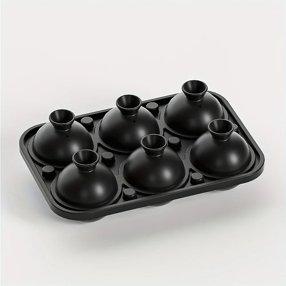 Easy-Release Silicone Ice Cube Tray with Funnel - Stackable Leakproof Design for Whiskey & Drinks - Perfect for Parties & Home