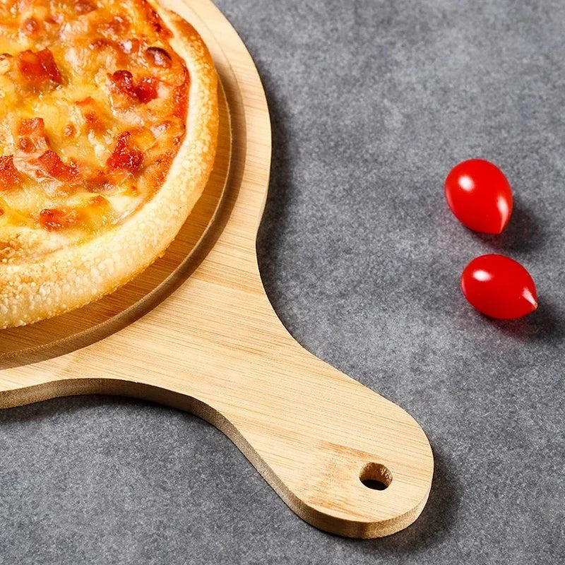 Kitchen Cutting Board, Solid Wood, with Handle, Can Hang, Food Board, for Pizza, Bread, Fruit, New Round Wooden