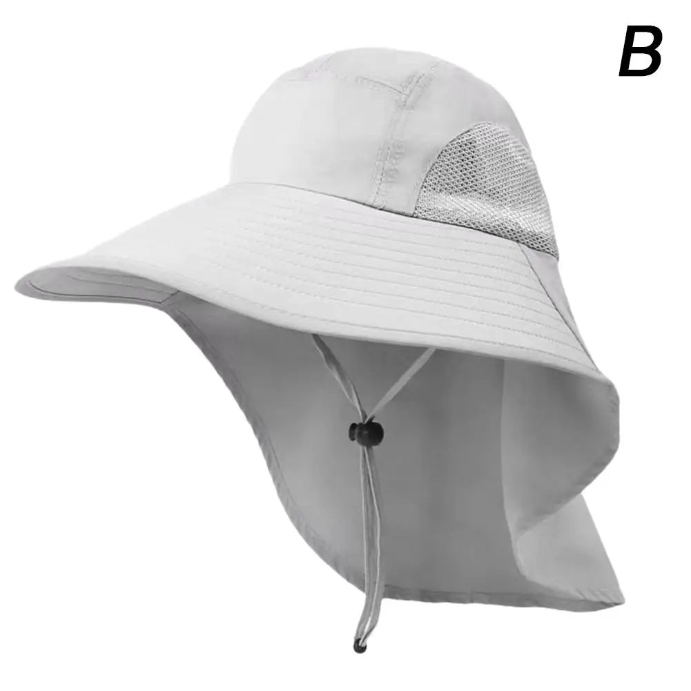 Outdoor Fisherman Hat Wide Brim Bucket Hat With Neck Hiking Cover