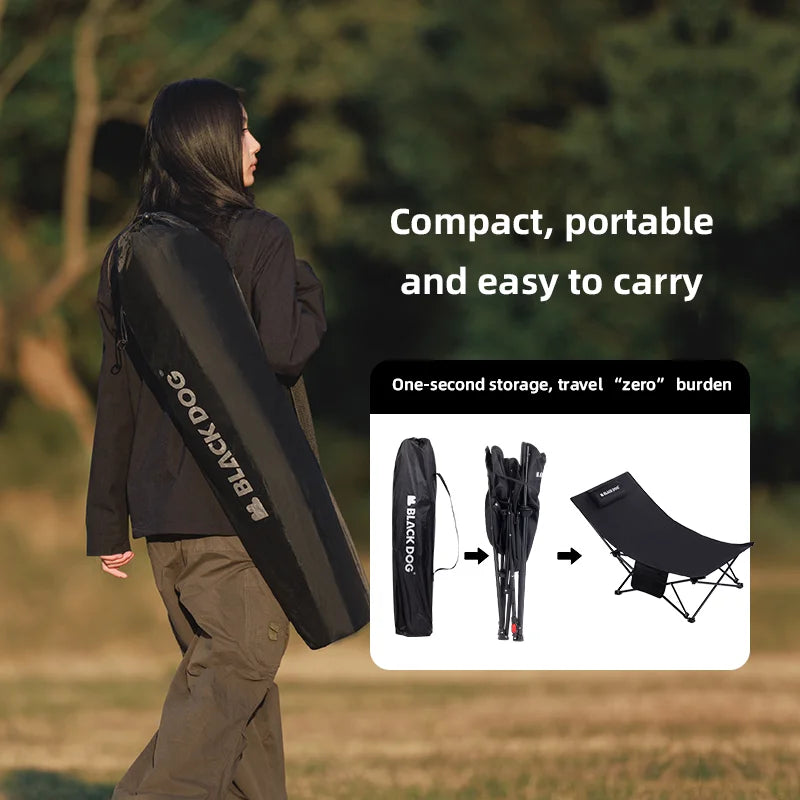 Blackdog Outdoor Folding Recliner Fishing Chair With Cotton Pillow Nap Chair Home Leisure Lazy Chair Portable Storage Camping