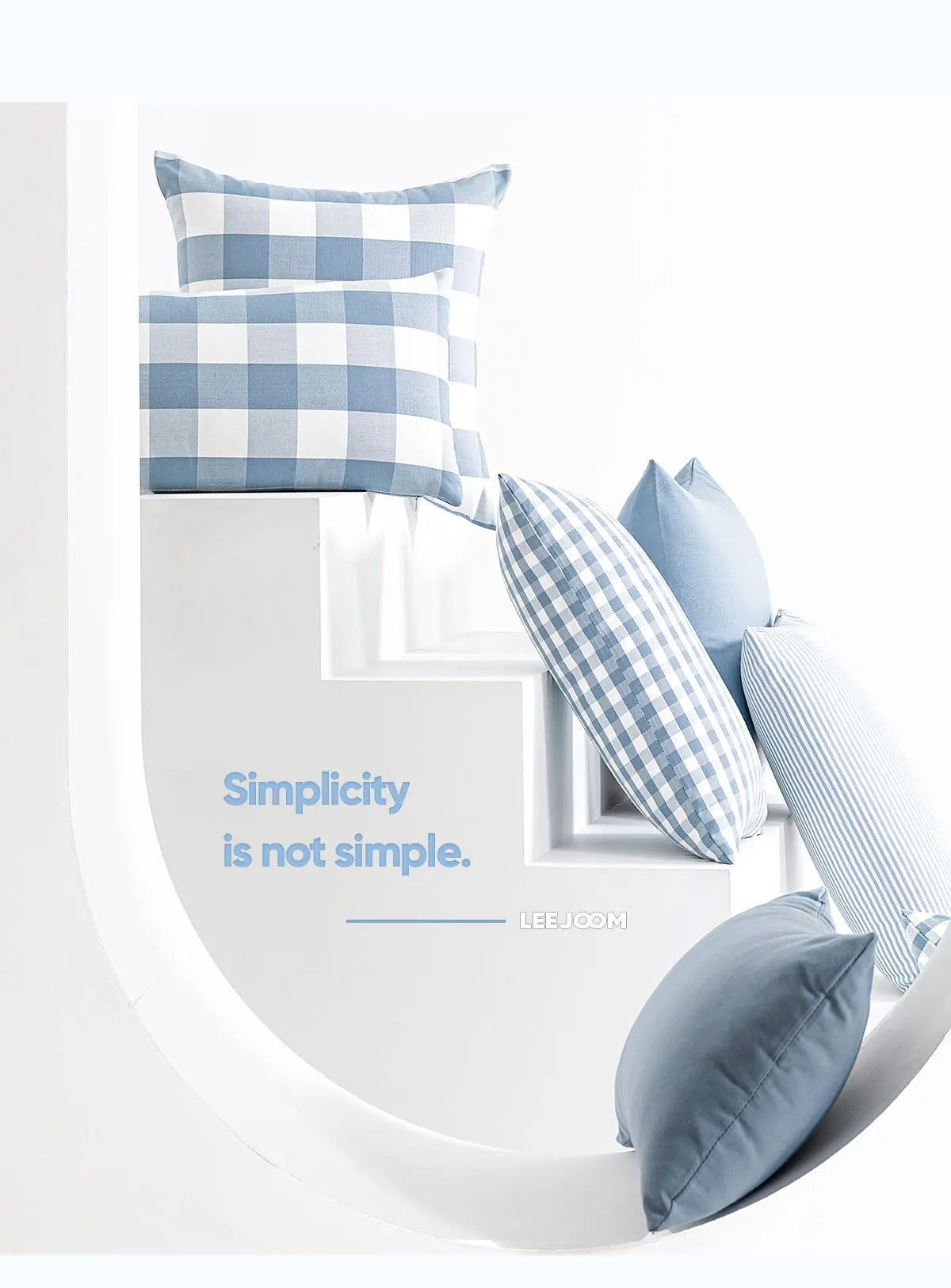 LEEJOOM Light Blue Baby Blue Pillow Covers Plaid Home Decorative Sofa Cushion Cover 30x50cm/45x45cm 1PC