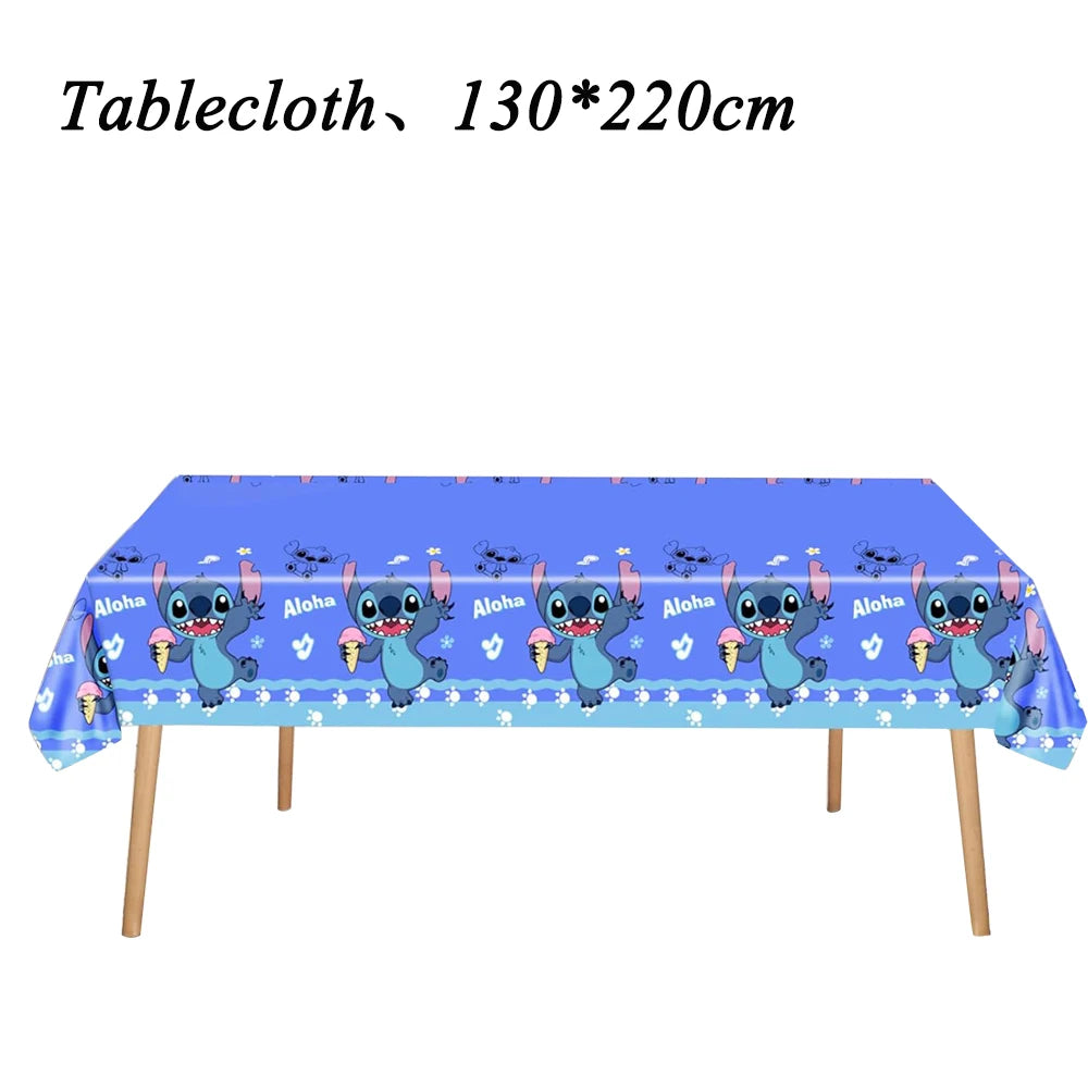Lilo&Stitch Party Tablecloth Kids Treat Party Supplies Pink  Stitch Angel Tablecloth for Kids Baby Shower Disposable Tablecover