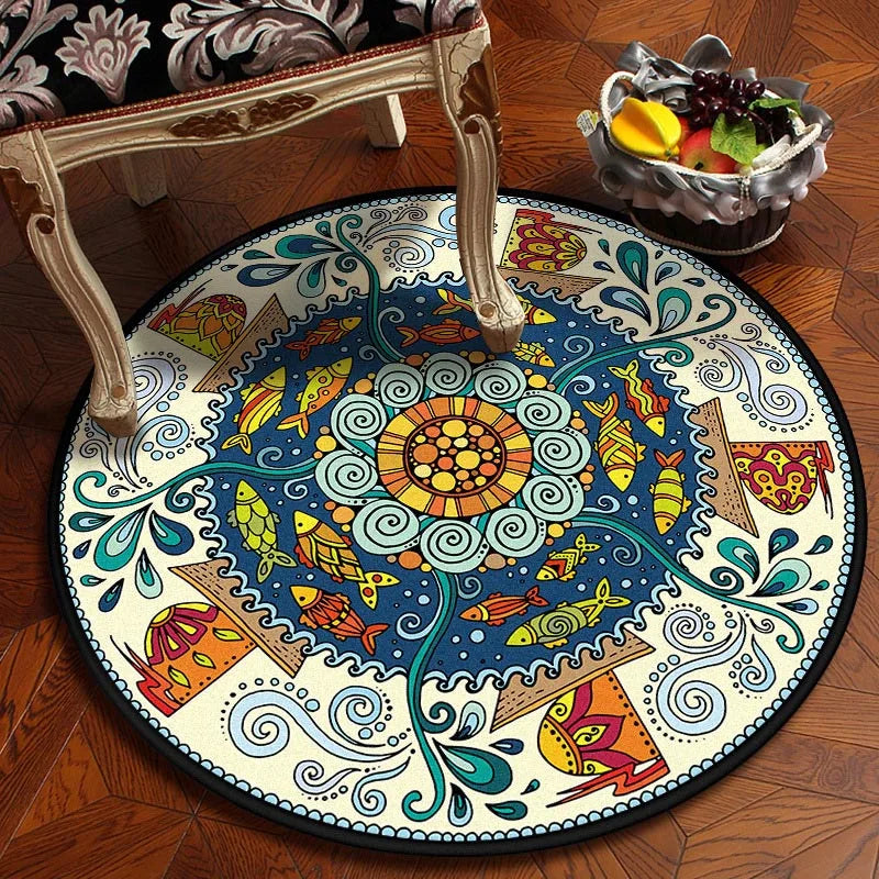Bedroom Children's Room Home Decor Floor Mats Round Rugs Living  Mandala Non-Slip