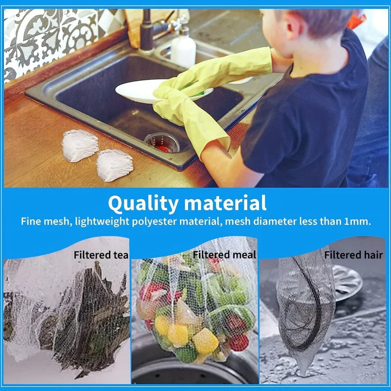 30/100pcs Disposable Kitchen Sink Filters Sewer drain anti blocking garbage bag Pool Leak Mesh Bag strainer Sink Garbage Net