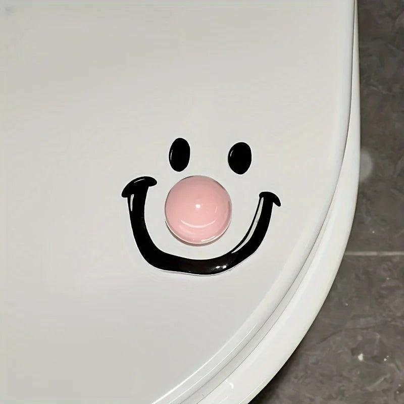Contemporary Style Dopamine Smile Ball Toilet Lid Lifter, Round Shape, Handheld Toilet Seat Cover Opener for Bathroom