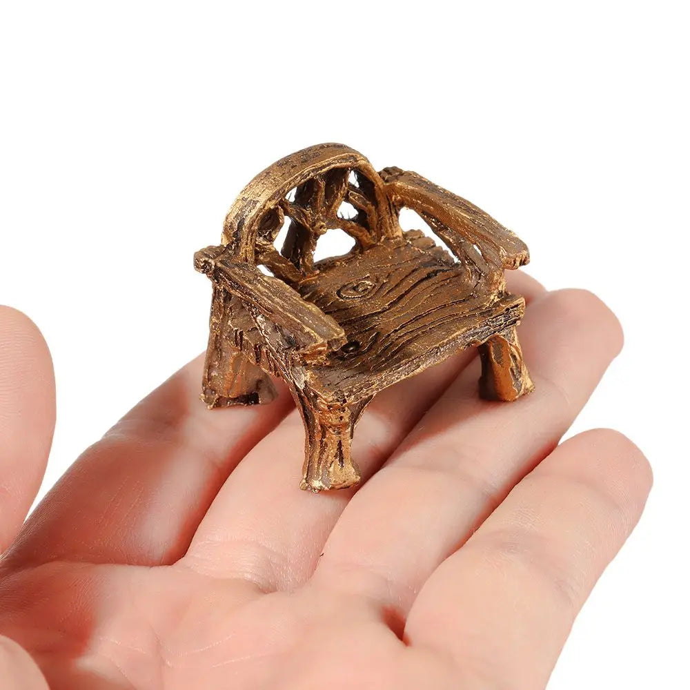 DIY Succulents Bonsai Fairy Garden Decor Miniature Stools Table Micro Landscapes Park Chair Figurines Mini Bench