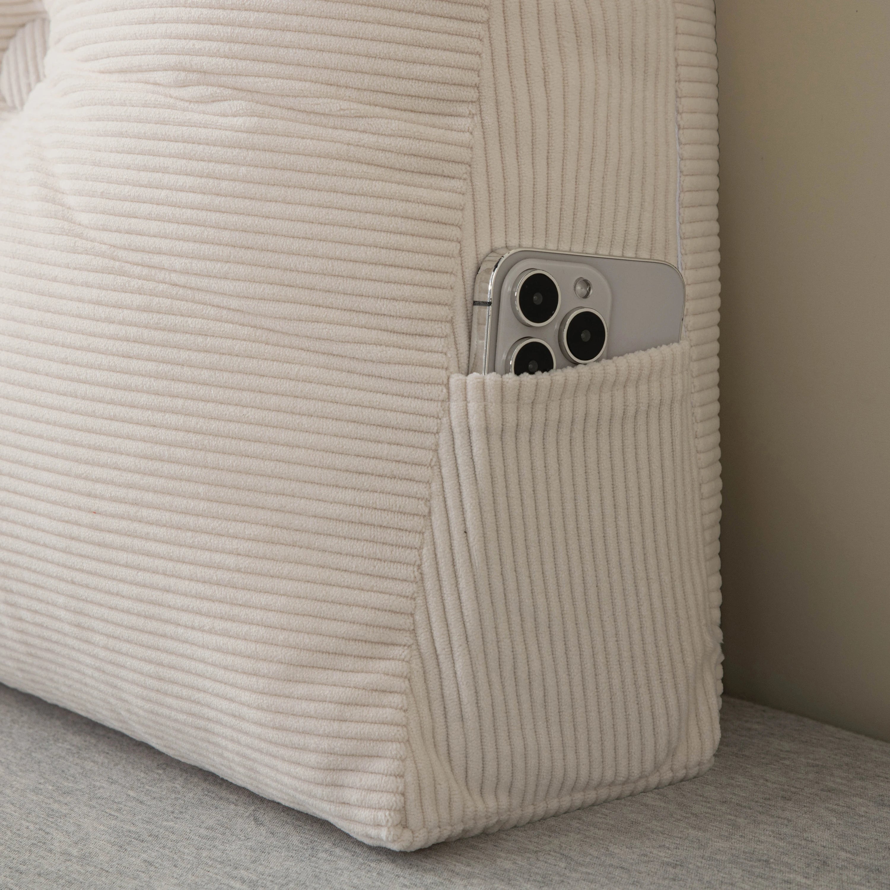 Reading Pillow for Bed, Reading Pillow for Bed, Memory Foam Back Pillow for Bed Sitting Up, Rest Pillow with Arms and Pockets for