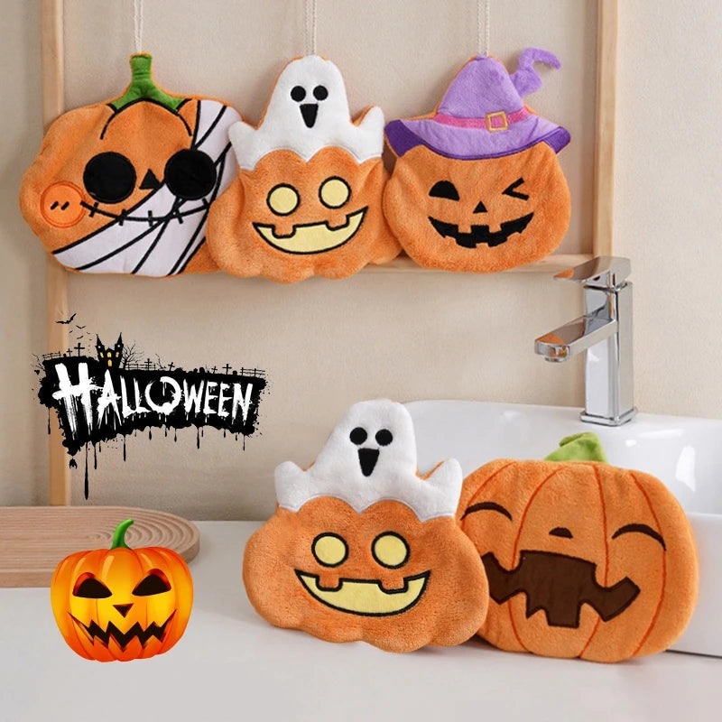 Halloween Hand Towel Soft Absorbent Handkerchief Cute Cartoon Ghost Capibara Pumpkin Hand Towel Bathroom Hanging Hand towels