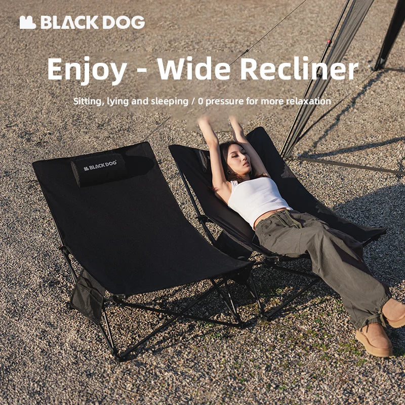 Blackdog Outdoor Folding Recliner Fishing Chair With Cotton Pillow Nap Chair Home Leisure Lazy Chair Portable Storage Camping