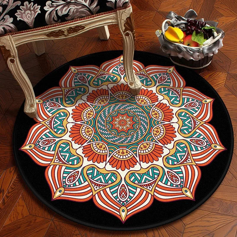 Bedroom Children's Room Home Decor Floor Mats Round Rugs Living  Mandala Non-Slip