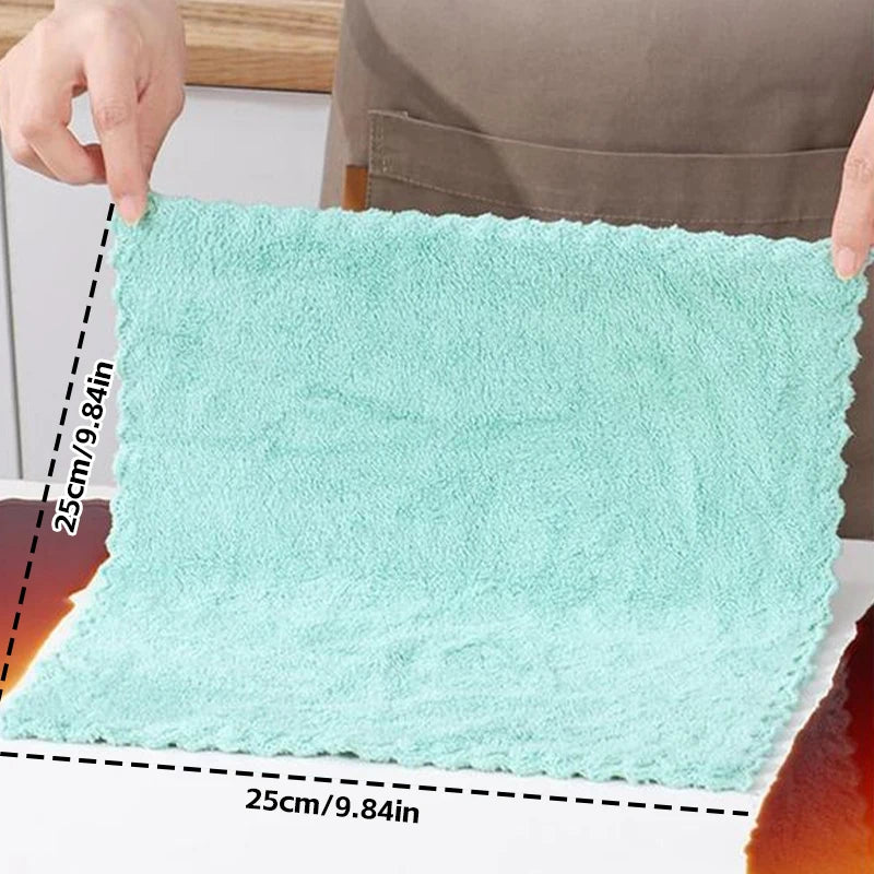 10 Pcs Polyester Washcloths Soft Absorbent Colorful Square Towels Cleaning Supplies Multi-Purpose Small Square Towel