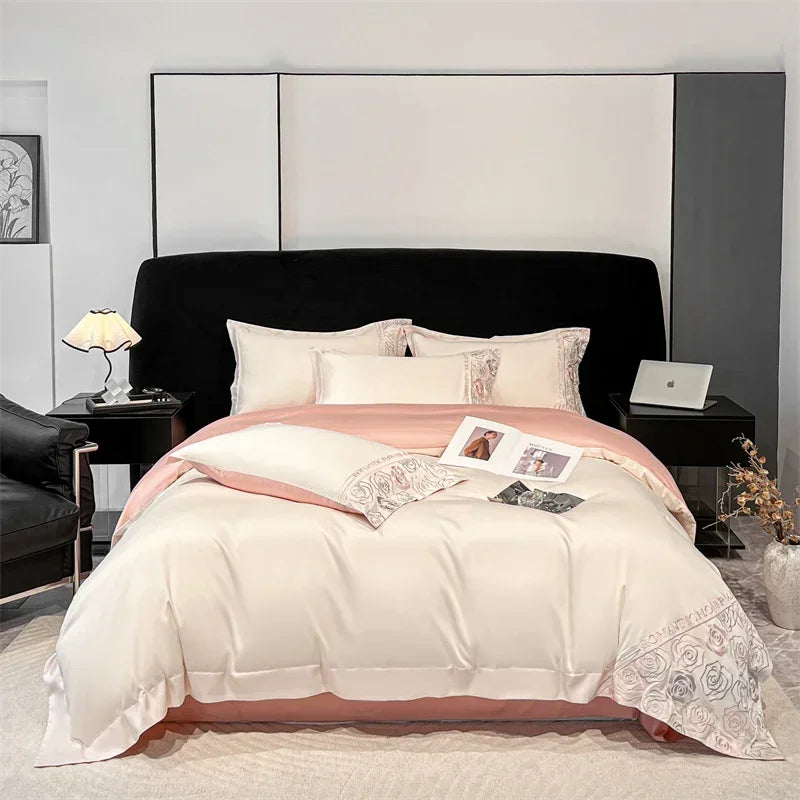 Svetanya Lyocell Cotton Bed Linens Bedding Set Sheet Pillowcase Blanket Cover Ru Queen King Size