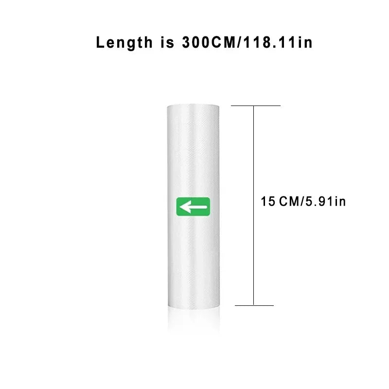 1 Roll 300CM Vacuum Seal Bags For Food, Food Saver Bags Rolls