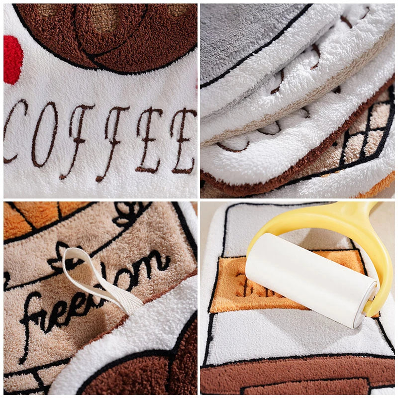 Hand Towel Absorbent Kitchen Towel Hand Cloth Bathroom Hand Cloth Cartoon Hand Towels Convenient Hanging Towel for Hand 핸드타올