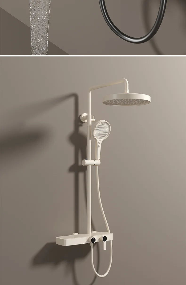 Bathroom Shower System Set Hot and Cold Control Multifunctional Knobbed Triple Function Water Outlet  Pressurized Shower Set