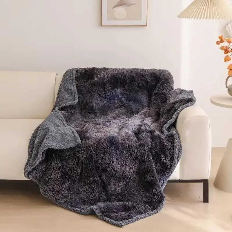 2025 New Luxury Rectangle Napping Blanket Waterproof Blankets for Couple, Throw Shaggy Warm Blankets Lovers Microfibre-Blanket