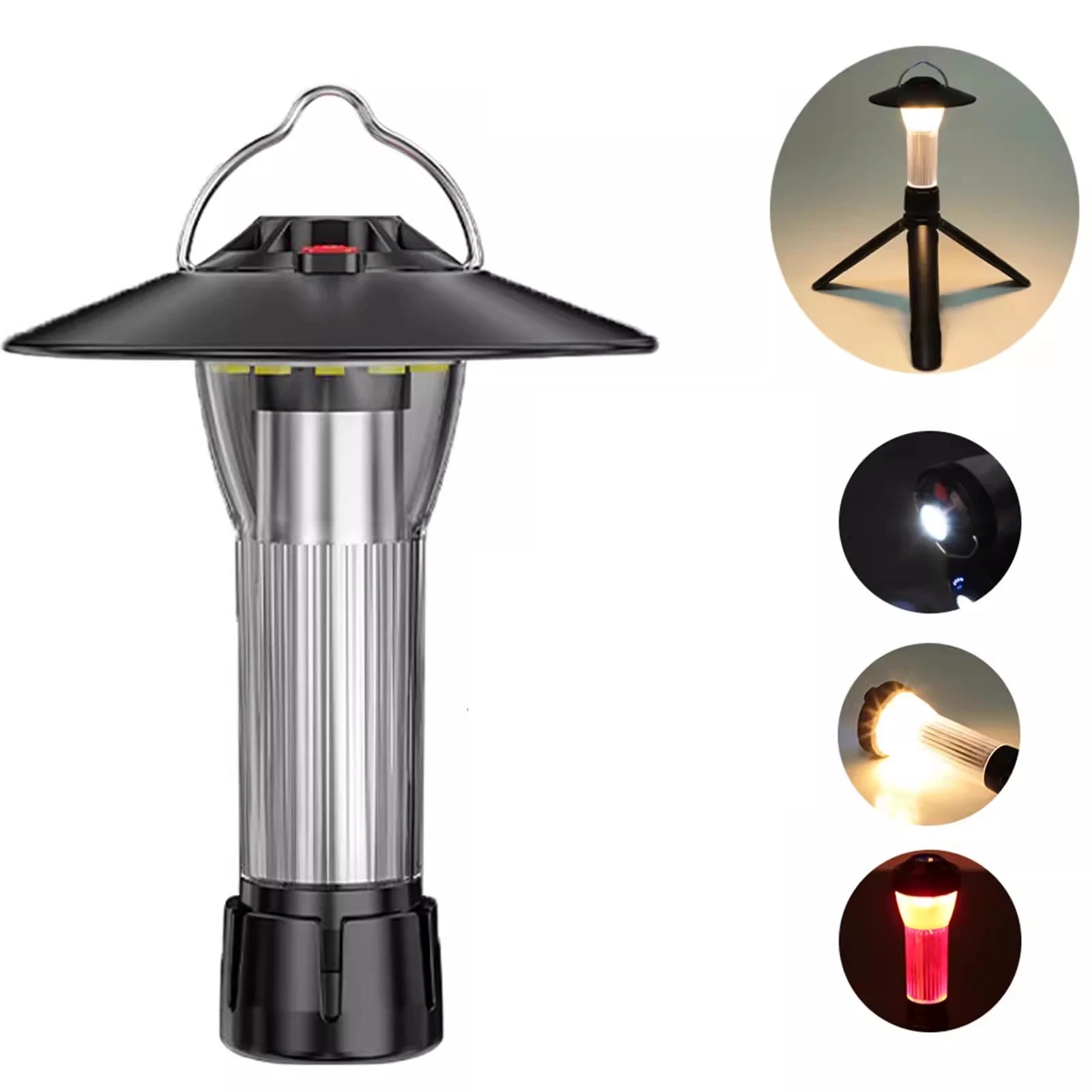 Outdoor Portable Camping Lantern with Magnetic Base Hanging Lamp 5 Lighting Modes Led Flashlights Waterproof  Emergency Lamp